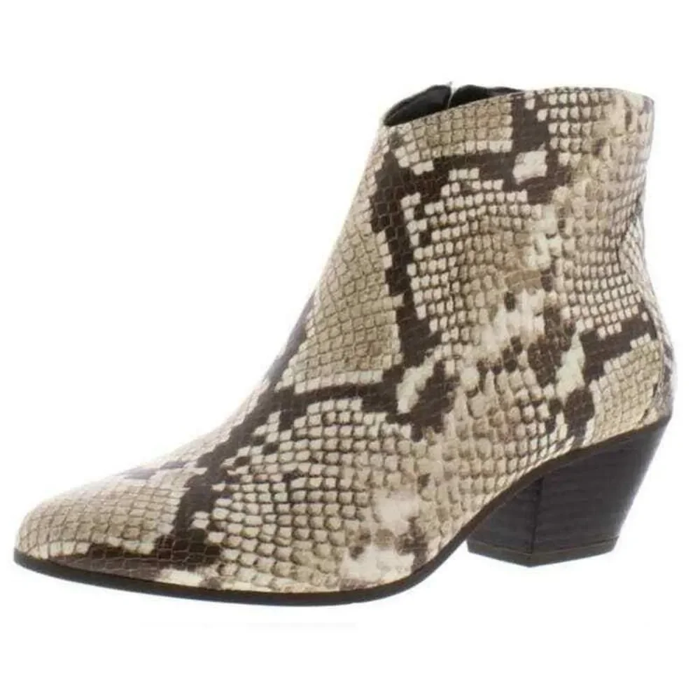 INC Womens Idra Faux Leather Almond Toe Booties ANIMAL PRINT size 8 - Picture 3 of 9